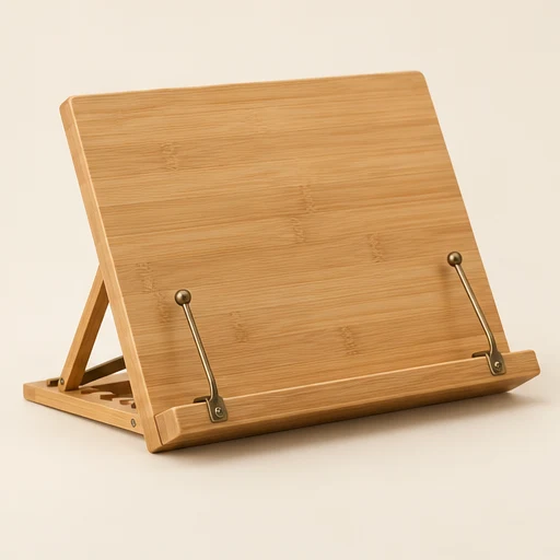 Adjustable wood book stand